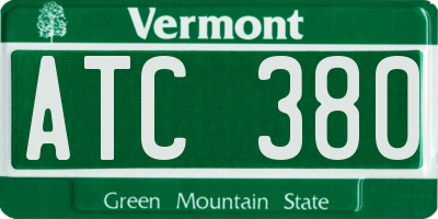 VT license plate ATC380