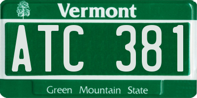 VT license plate ATC381