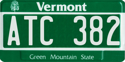 VT license plate ATC382