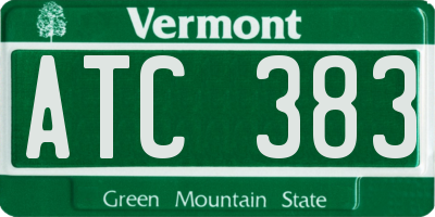 VT license plate ATC383