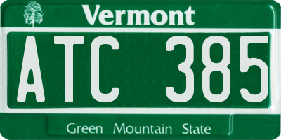 VT license plate ATC385