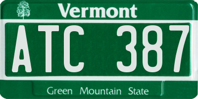 VT license plate ATC387