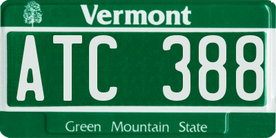 VT license plate ATC388