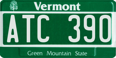 VT license plate ATC390