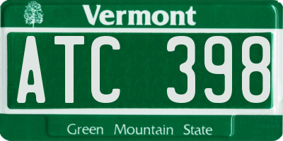 VT license plate ATC398