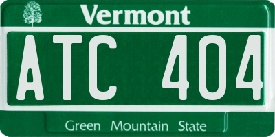 VT license plate ATC404