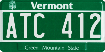 VT license plate ATC412