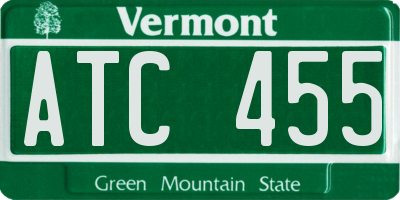 VT license plate ATC455