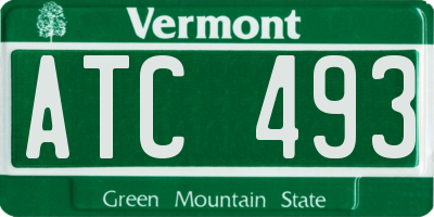 VT license plate ATC493