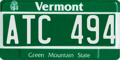 VT license plate ATC494