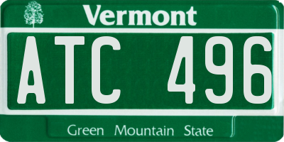 VT license plate ATC496