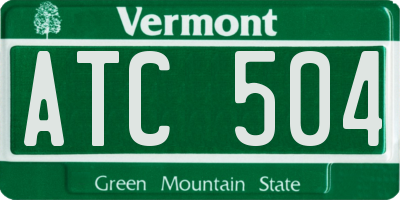 VT license plate ATC504
