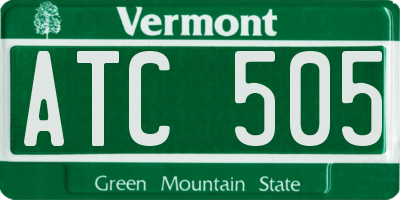 VT license plate ATC505
