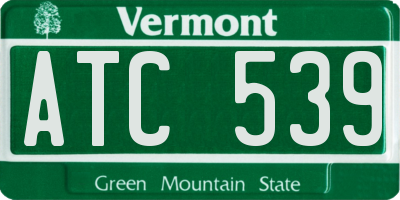 VT license plate ATC539