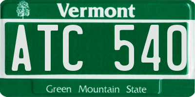 VT license plate ATC540