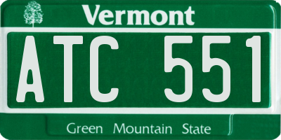 VT license plate ATC551