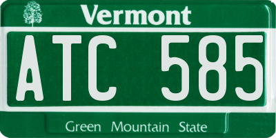VT license plate ATC585