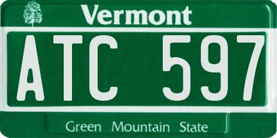 VT license plate ATC597