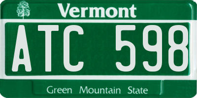 VT license plate ATC598