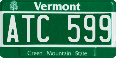 VT license plate ATC599