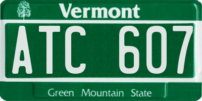 VT license plate ATC607