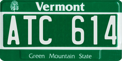 VT license plate ATC614