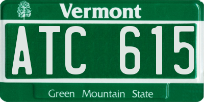 VT license plate ATC615