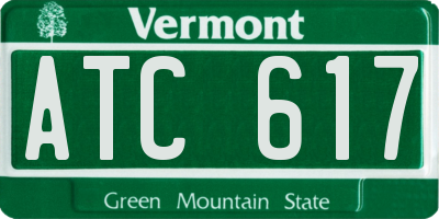 VT license plate ATC617