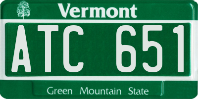 VT license plate ATC651