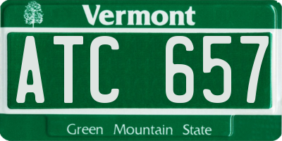 VT license plate ATC657