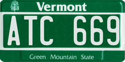 VT license plate ATC669
