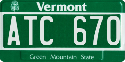 VT license plate ATC670