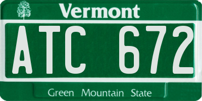 VT license plate ATC672