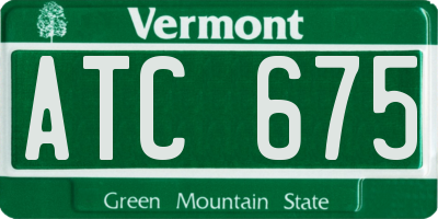 VT license plate ATC675