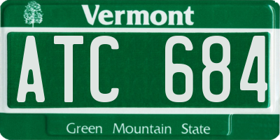 VT license plate ATC684