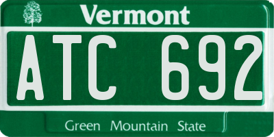 VT license plate ATC692