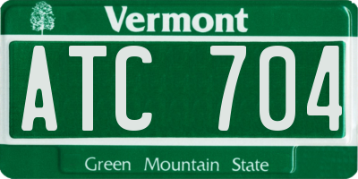 VT license plate ATC704