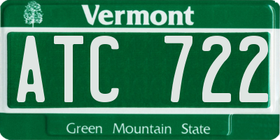 VT license plate ATC722