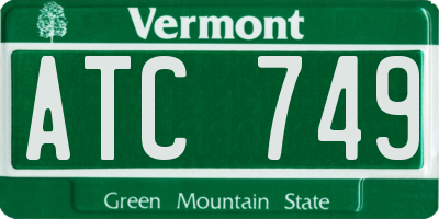 VT license plate ATC749