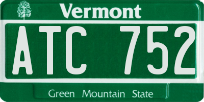VT license plate ATC752