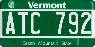 VT license plate ATC792