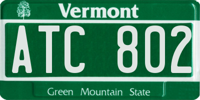 VT license plate ATC802