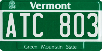 VT license plate ATC803