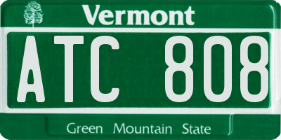 VT license plate ATC808