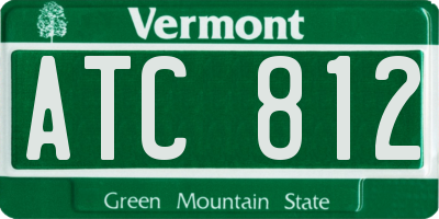 VT license plate ATC812