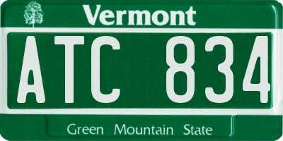 VT license plate ATC834