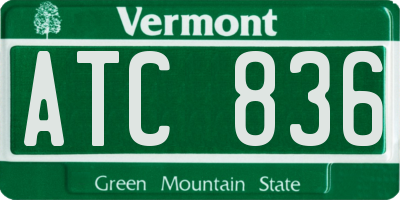VT license plate ATC836