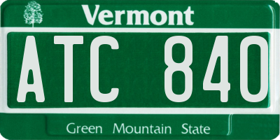 VT license plate ATC840