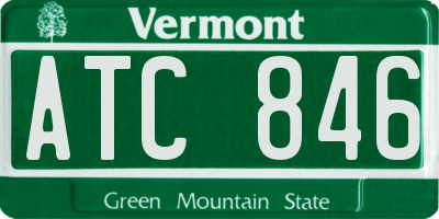 VT license plate ATC846
