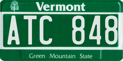 VT license plate ATC848